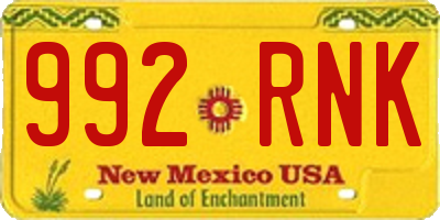 NM license plate 992RNK