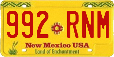 NM license plate 992RNM