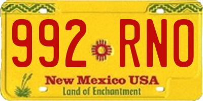 NM license plate 992RNO