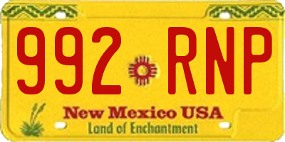 NM license plate 992RNP