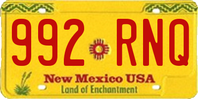 NM license plate 992RNQ
