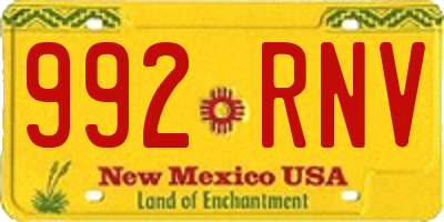 NM license plate 992RNV
