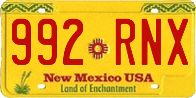 NM license plate 992RNX