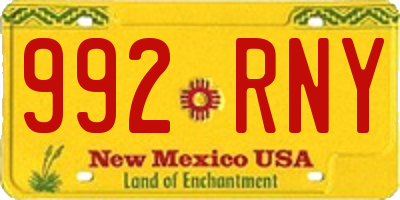 NM license plate 992RNY