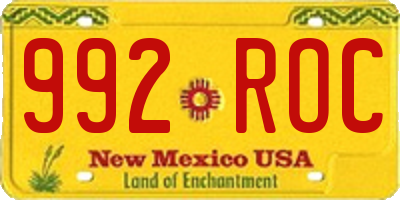 NM license plate 992ROC