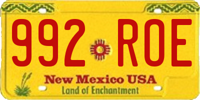 NM license plate 992ROE