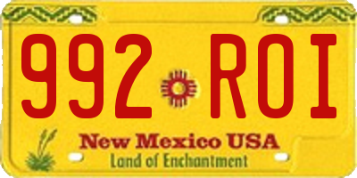 NM license plate 992ROI