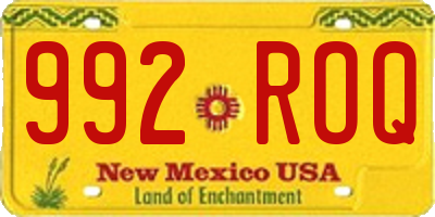 NM license plate 992ROQ