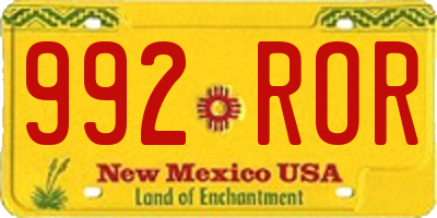 NM license plate 992ROR