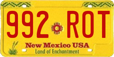 NM license plate 992ROT