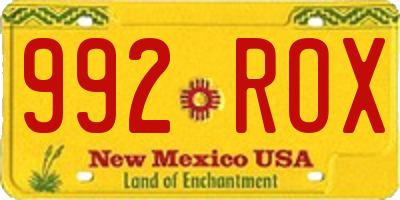 NM license plate 992ROX