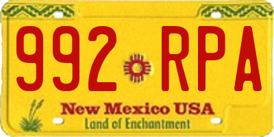 NM license plate 992RPA