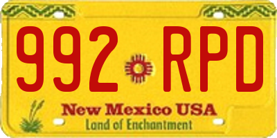 NM license plate 992RPD