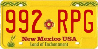 NM license plate 992RPG