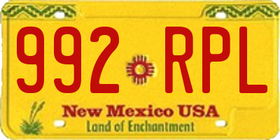 NM license plate 992RPL