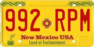 NM license plate 992RPM