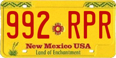NM license plate 992RPR