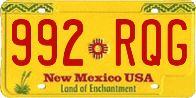 NM license plate 992RQG
