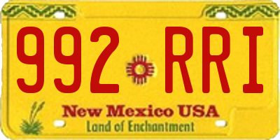 NM license plate 992RRI