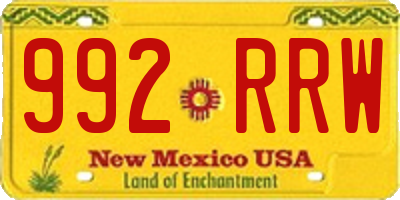 NM license plate 992RRW