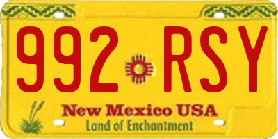 NM license plate 992RSY
