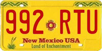 NM license plate 992RTU