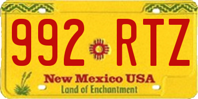NM license plate 992RTZ