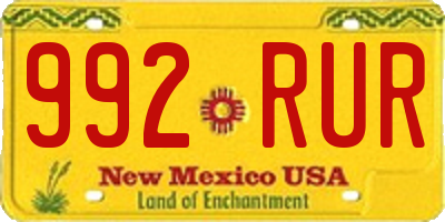 NM license plate 992RUR