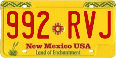 NM license plate 992RVJ