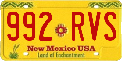 NM license plate 992RVS