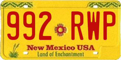 NM license plate 992RWP