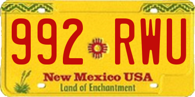 NM license plate 992RWU