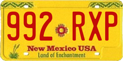 NM license plate 992RXP