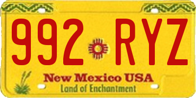 NM license plate 992RYZ
