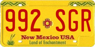 NM license plate 992SGR