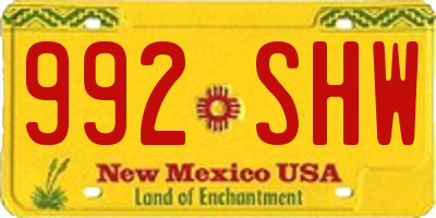 NM license plate 992SHW