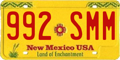 NM license plate 992SMM