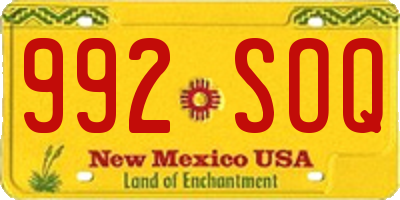 NM license plate 992SOQ