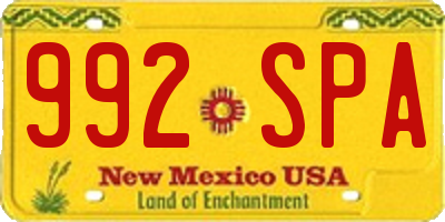 NM license plate 992SPA