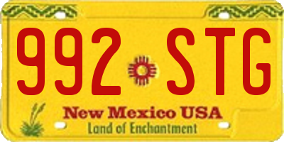 NM license plate 992STG