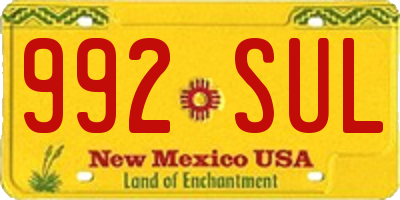 NM license plate 992SUL