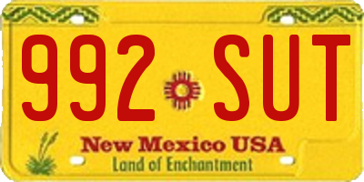 NM license plate 992SUT