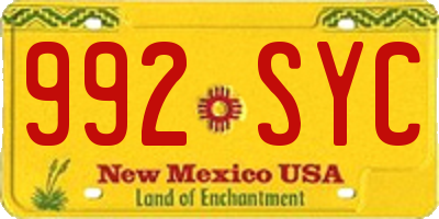 NM license plate 992SYC