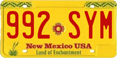 NM license plate 992SYM