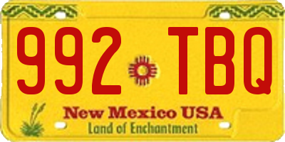 NM license plate 992TBQ
