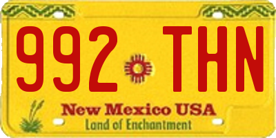 NM license plate 992THN
