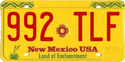 NM license plate 992TLF