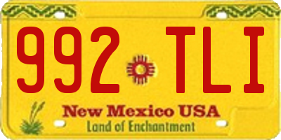 NM license plate 992TLI