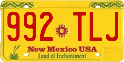 NM license plate 992TLJ
