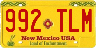 NM license plate 992TLM